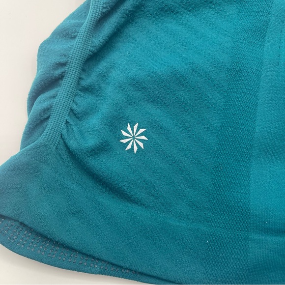 Athleta Womens Tank Top Racerback Rushed Sides Nylon/Spandex Deep Teal Size M - Picture 2 of 5